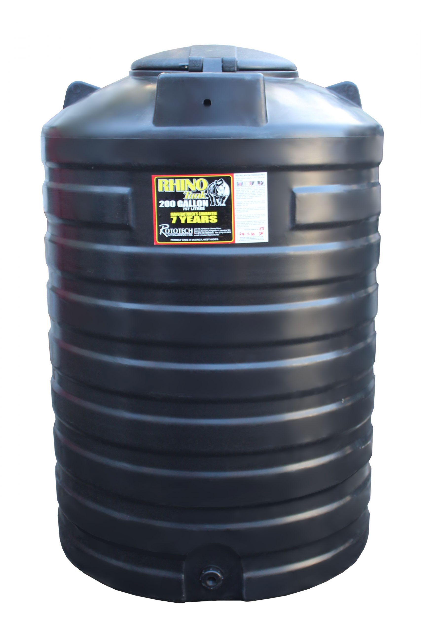 200 Gallon Insulated Water Tank - Black